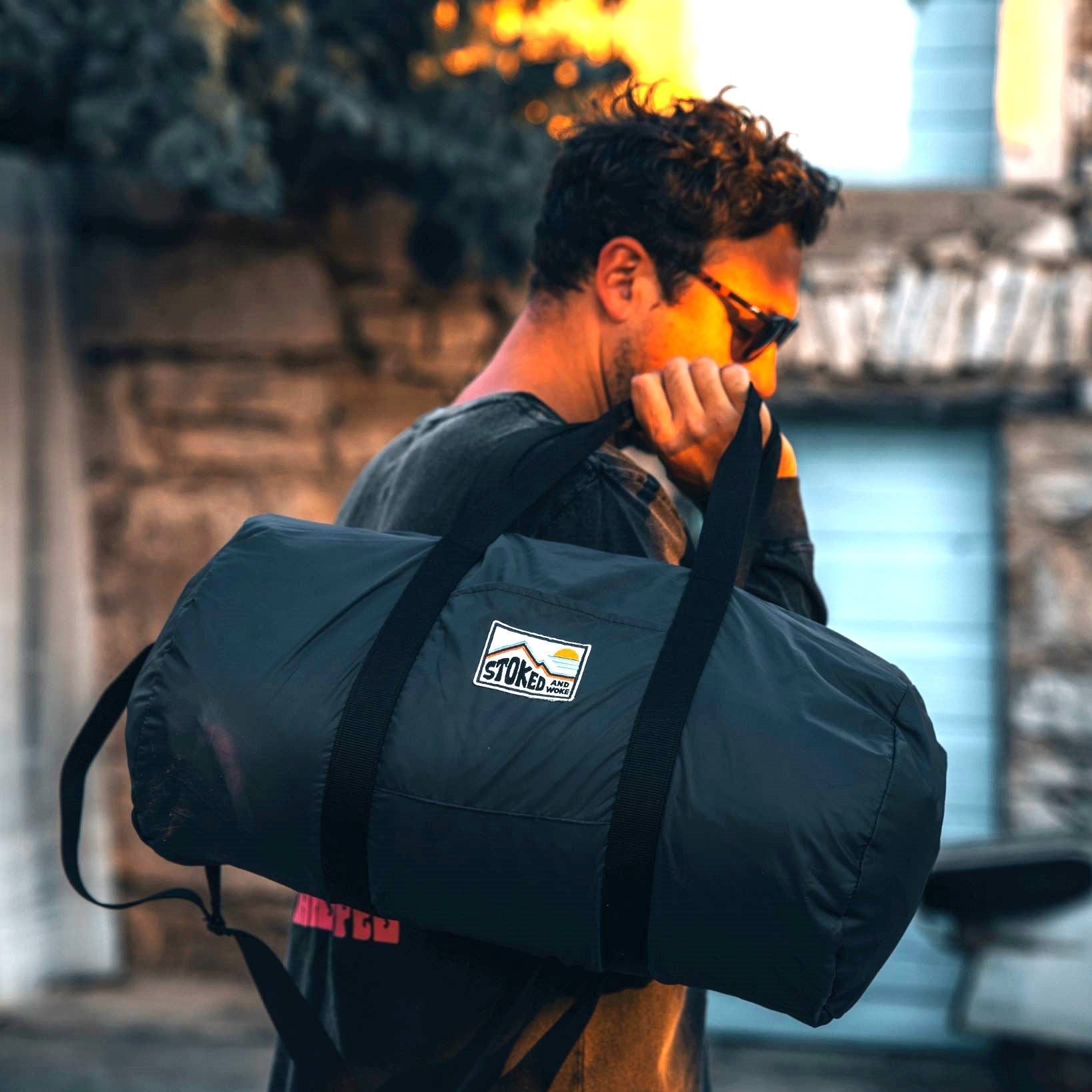 Recycled Navy Duffle Bag - Stoked&Woke Clothing