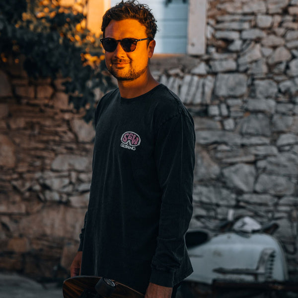 Stone Washed "On The Slopes" Long-sleeve Tee - Stoked&Woke Clothing