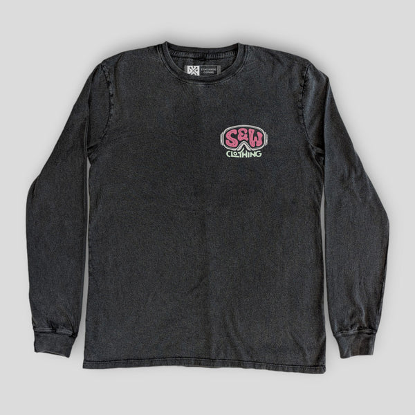 Stone Washed "On The Slopes" Long-sleeve Tee - Stoked&Woke Clothing