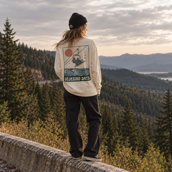 Organic "Bluebird Days" Long Sleeve Tee