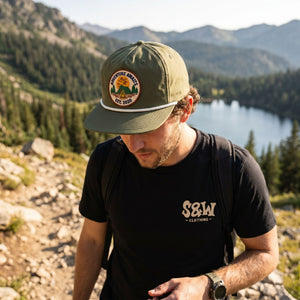 "Adventure Awaits" Cap - Olive Green - Stoked&Woke Clothing