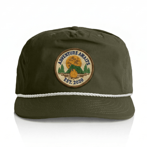 "Adventure Awaits" Cap - Olive Green - Stoked&Woke Clothing