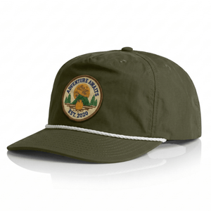 "Adventure Awaits" Cap - Olive Green - Stoked&Woke Clothing