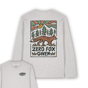 Grey "Zero Fox Given" Long Sleeve Tee - Stoked&Woke Clothing