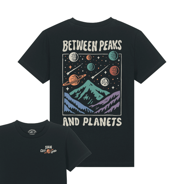 Kids "Between Peaks and Planets" - Tee - Stoked&Woke Clothing