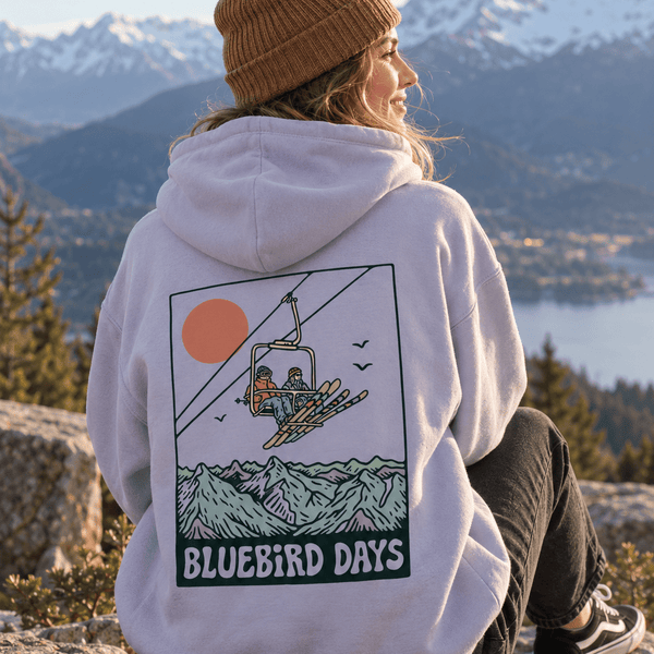 Lavender "Bluebird Days" Hoodie - Stoked&Woke Clothing
