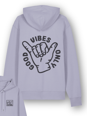 Lavender "Good Vibes" Hoodie - Stoked&Woke Clothing