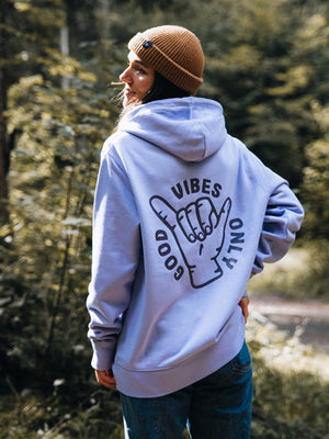 Lavender "Good Vibes" Hoodie - Stoked&Woke Clothing
