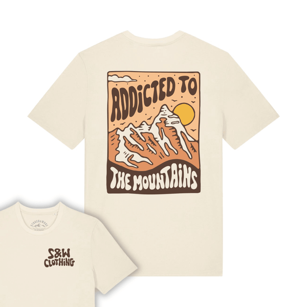Organic "Addicted to the Mountains" Tee - Stoked&Woke Clothing