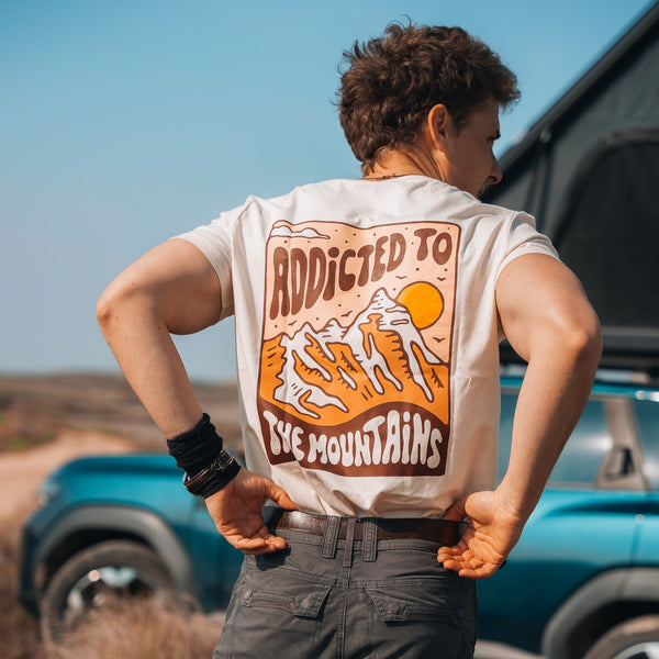 Organic "Addicted to the Mountains" Tee - Stoked&Woke Clothing