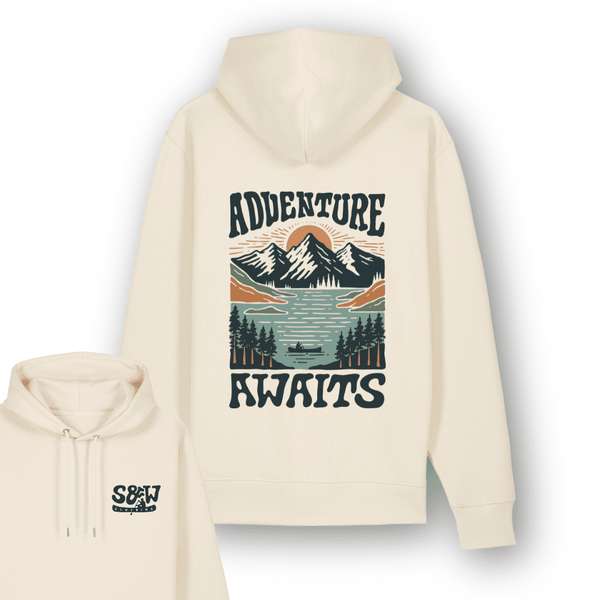 Organic "Adventure Awaits" Hoodie - Stoked&Woke Clothing