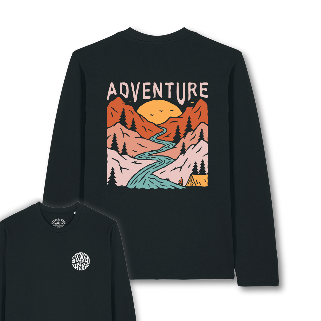 Organic "Adventure" Long Sleeve Tee - Stoked&Woke Clothing