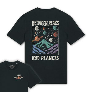 Organic "Between Peaks and Planets" Tee - Stoked&Woke Clothing