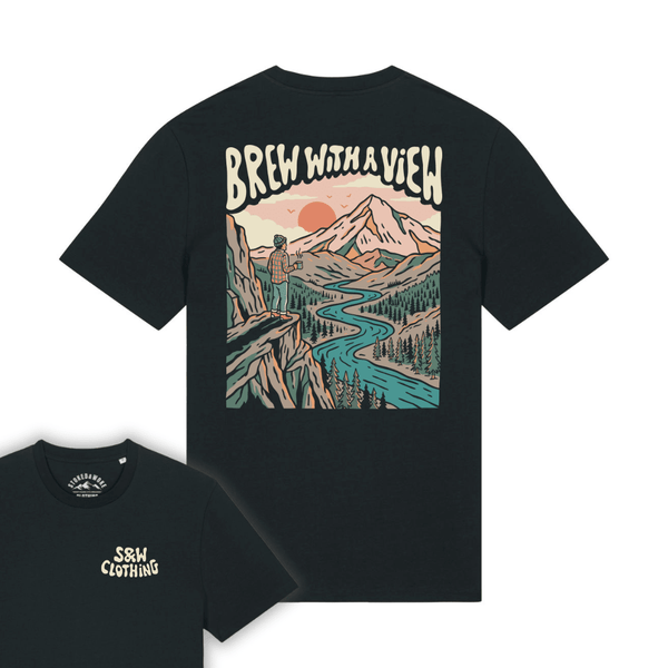 Organic "Brew with a View" Tee - Stoked&Woke Clothing