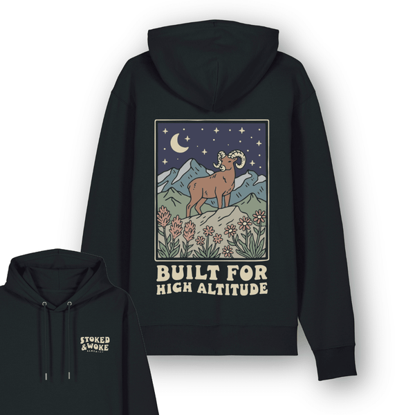 Organic "Build for Altitude" Hoodie - Stoked&Woke Clothing