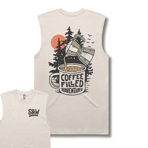 Organic "Coffee Filled Adventure" Tank Top - Stoked&Woke Clothing