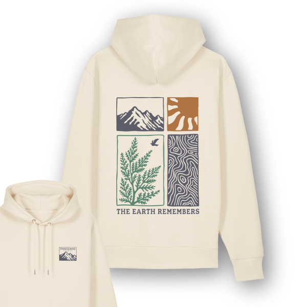 Organic "Earth Remembers" Hoodie - Stoked&Woke Clothing