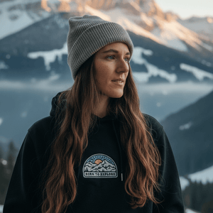 Organic Embroidered "Born To Explore" Hoodie - Stoked&Woke Clothing