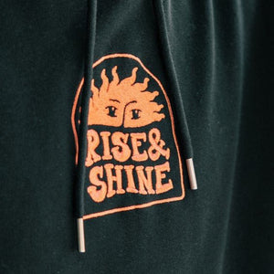 Organic Embroidered "Rise and Shine" Hoodie - Stoked&Woke Clothing