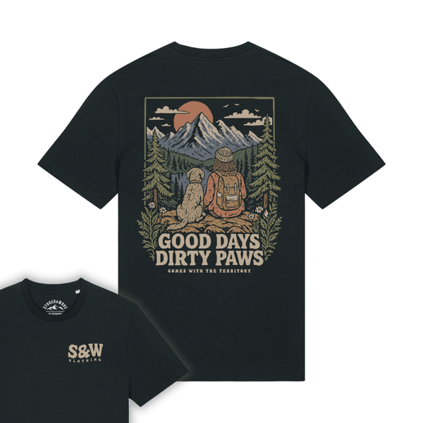 Organic "Good Days - Dirty Paws" Tee - Stoked&Woke Clothing