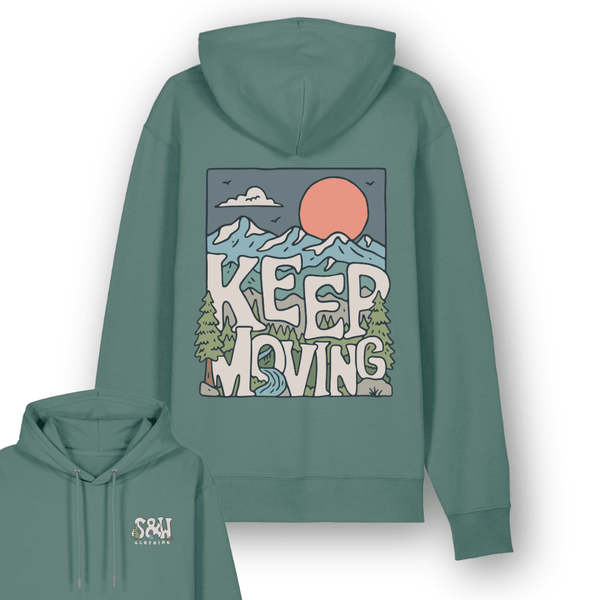 Organic "Keep Moving" Hoodie - Stoked&Woke Clothing