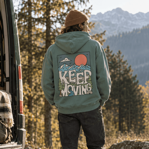 Organic "Keep Moving" Hoodie - Stoked&Woke Clothing