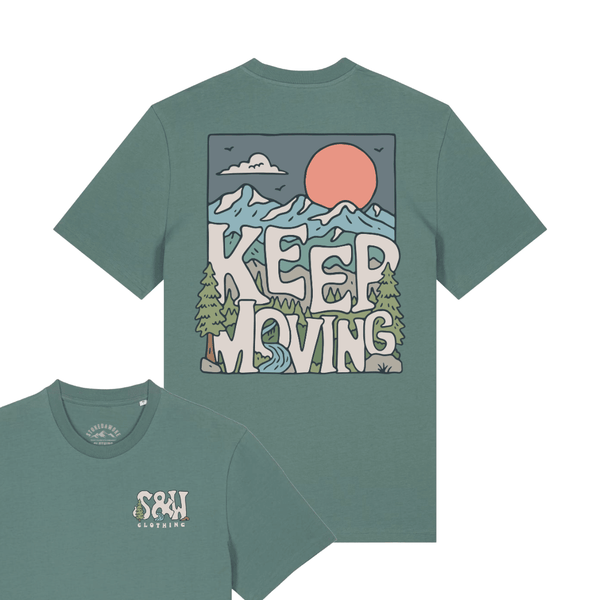 Organic "Keep Moving" Tee - Stoked&Woke Clothing