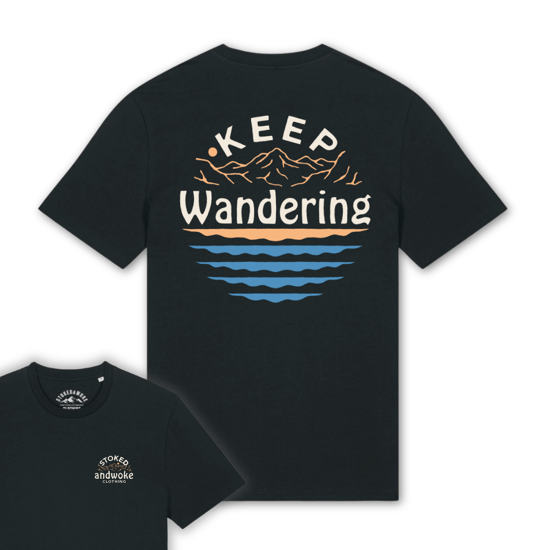 Organic "Keep Wandering" Tee - Stoked&Woke Clothing