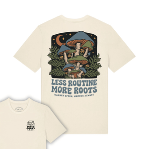 Organic "Less Routine, More Roots" Tee - Stoked&Woke Clothing