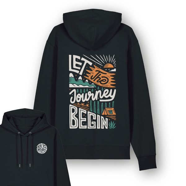 Organic "Let the Journey Begin" Hoodie - Stoked&Woke Clothing