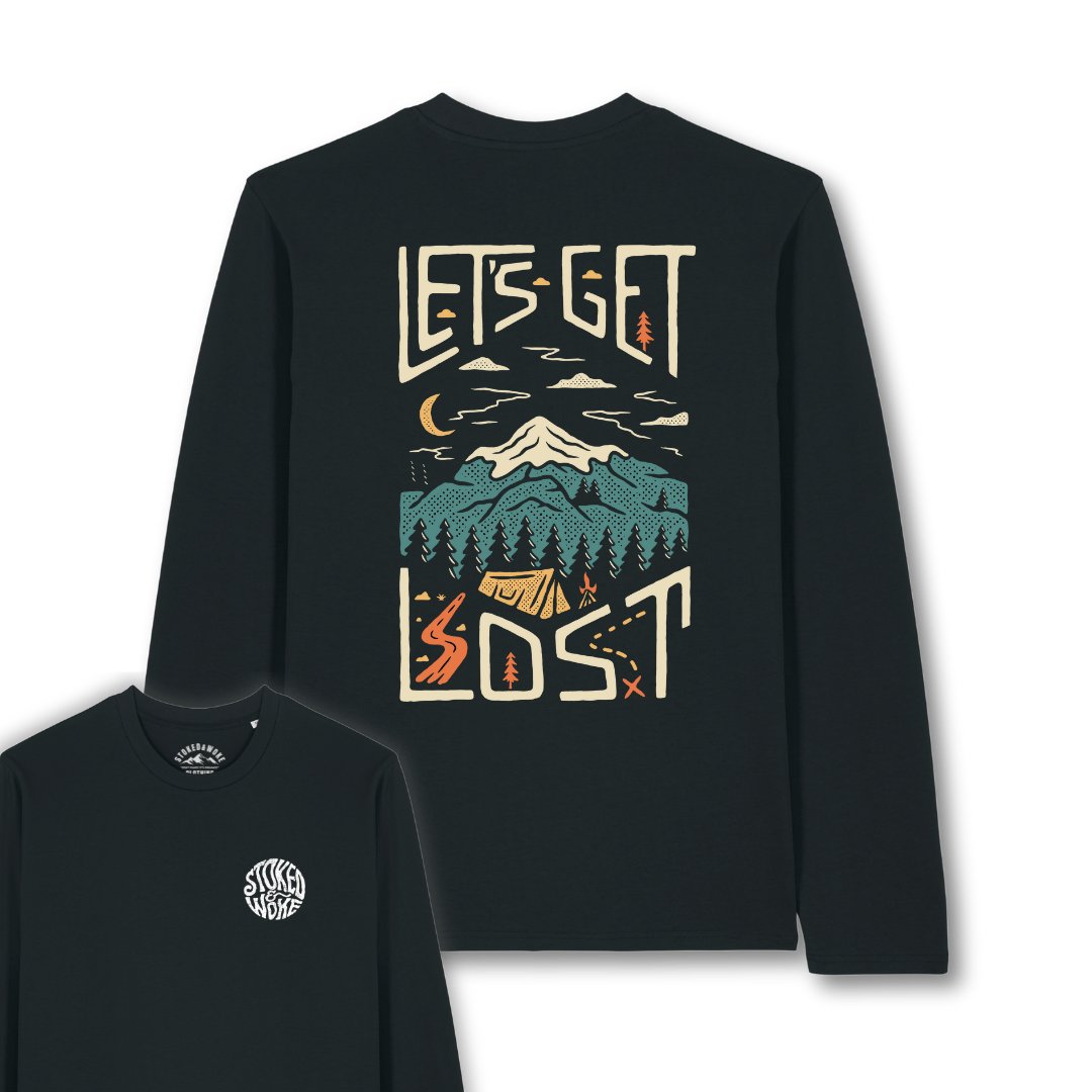 Organic "Let's Get Lost" Long Sleeve Tee - Stoked&Woke Clothing