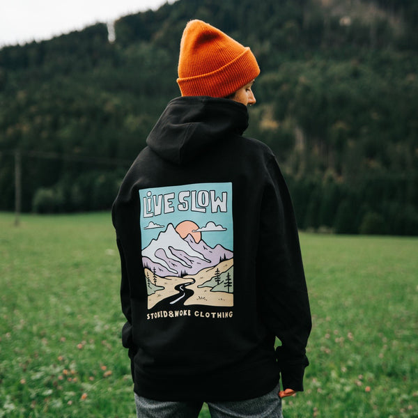 Organic "Live Slow" Hoodie - Stoked&Woke Clothing