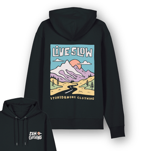 Organic "Live Slow" Hoodie - Stoked&Woke Clothing