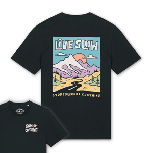 Organic "Live slow" Tee - Stoked&Woke Clothing