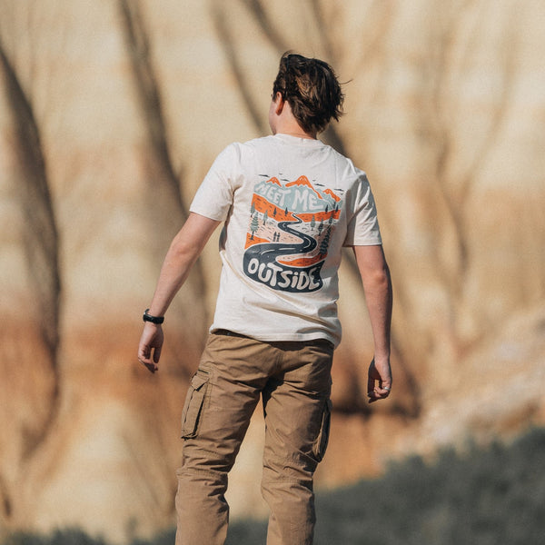 Organic "Meet me outside" Tee - Stoked&Woke Clothing