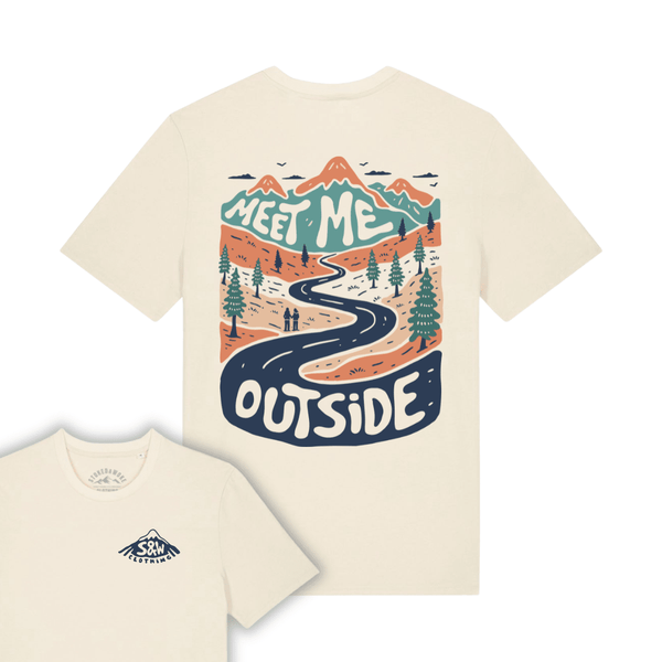 Organic "Meet me outside" Tee - Stoked&Woke Clothing