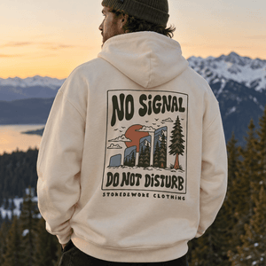 Organic "No Signal" Hoodie - Stoked&Woke Clothing