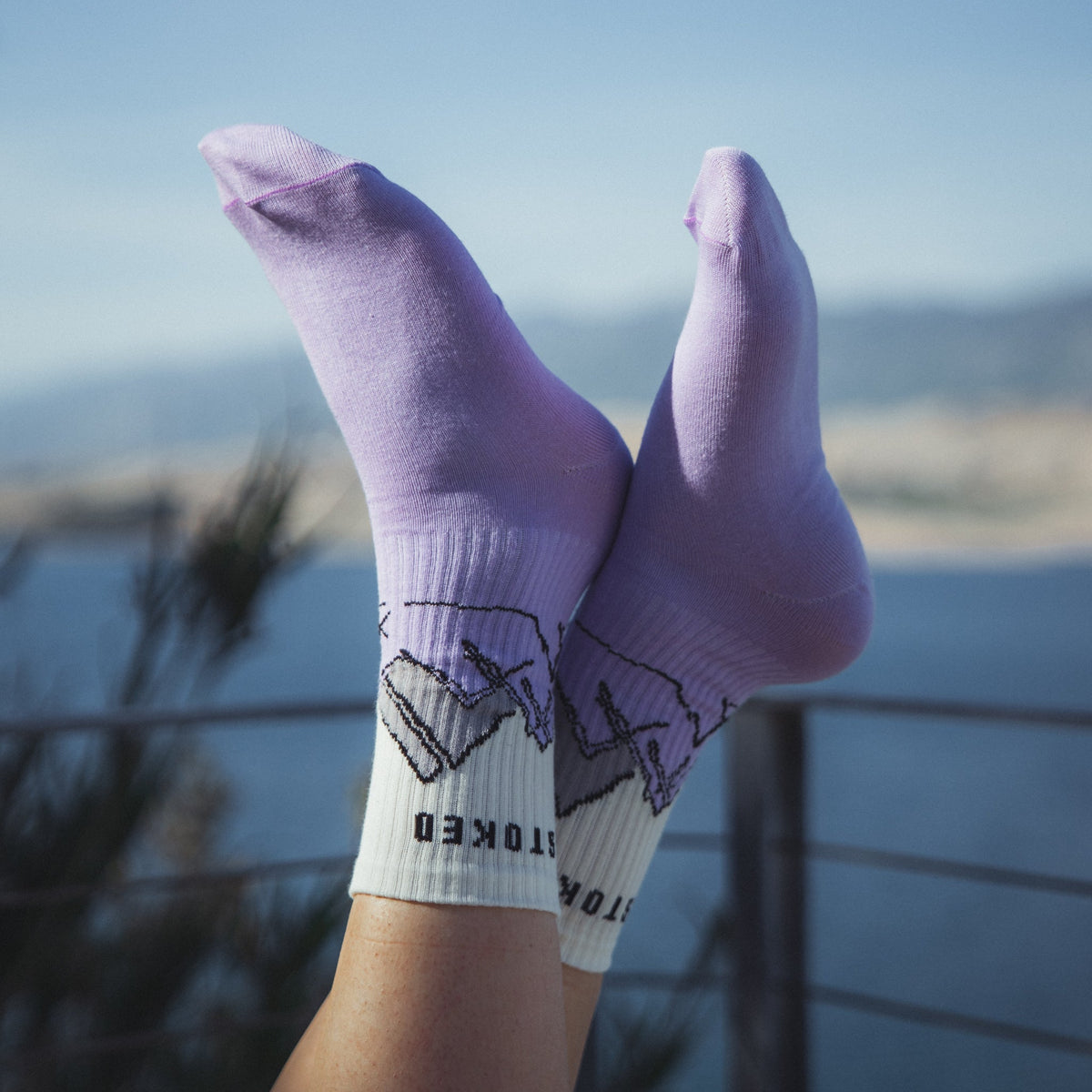 Organic "Peak" Socks (Purple) - Stoked&Woke Clothing