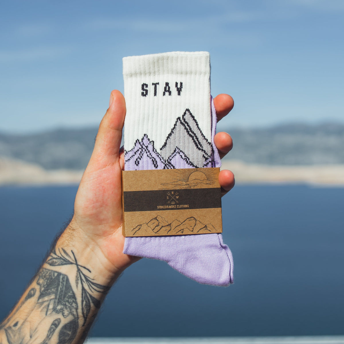 Organic "Peak" Socks (Purple) - Stoked&Woke Clothing