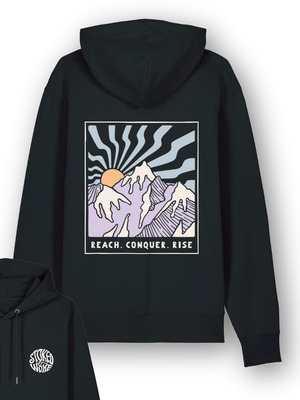 Organic "Reach.Conquer.Rise" Hoodie - Stoked&Woke Clothing