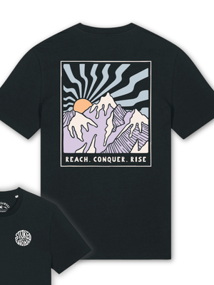 Organic "Reach.Conquer.Rise" Tee - Stoked&Woke Clothing