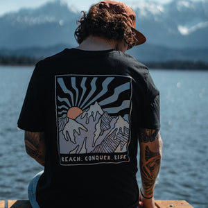 Organic "Reach.Conquer.Rise" Tee - Stoked&Woke Clothing