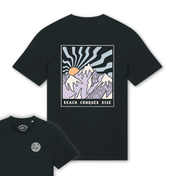 Organic "Reach.Conquer.Rise" Tee - Stoked&Woke Clothing