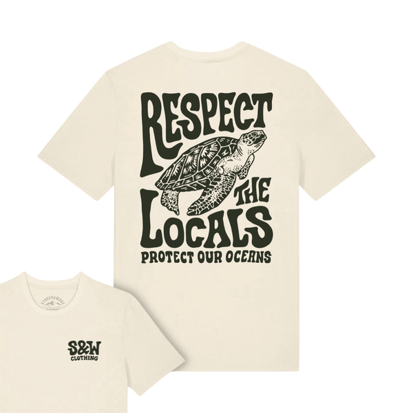 Organic "Respect The Locals" Tee - Stoked&Woke Clothing