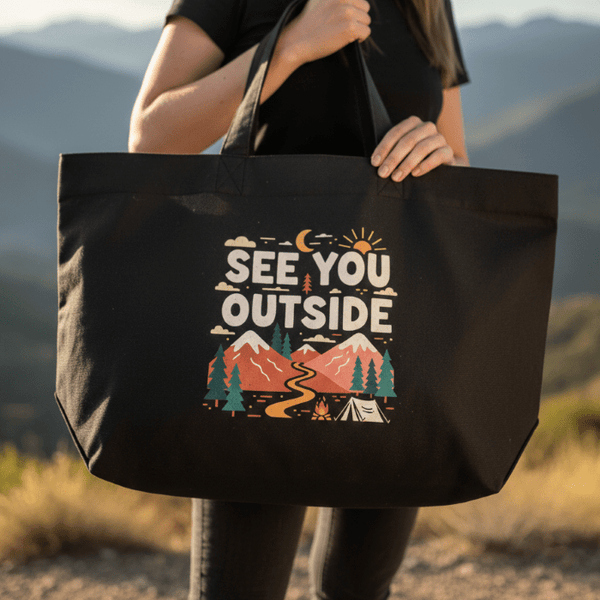Organic "See you Outside" Tote Bag - Stoked&Woke Clothing