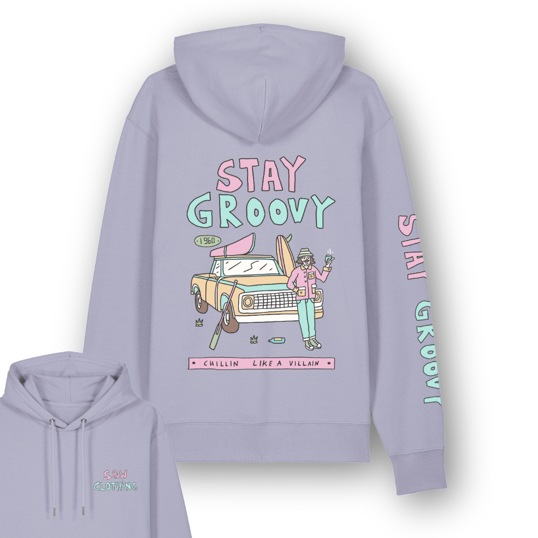 Organic "Stay Groovy" Hoodie - Stoked&Woke Clothing