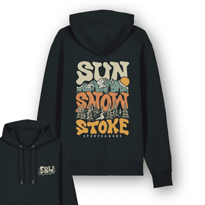 Organic "Sun, Snow, Stoke" Hoodie - Stoked&Woke Clothing