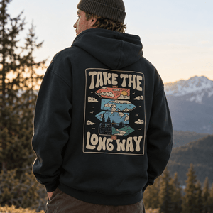 Organic "Take the long way" Hoodie - Stoked&Woke Clothing