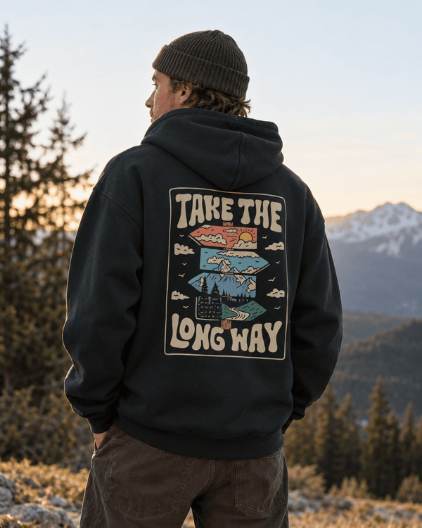 Organic "Take the long way" Hoodie - Stoked&Woke Clothing