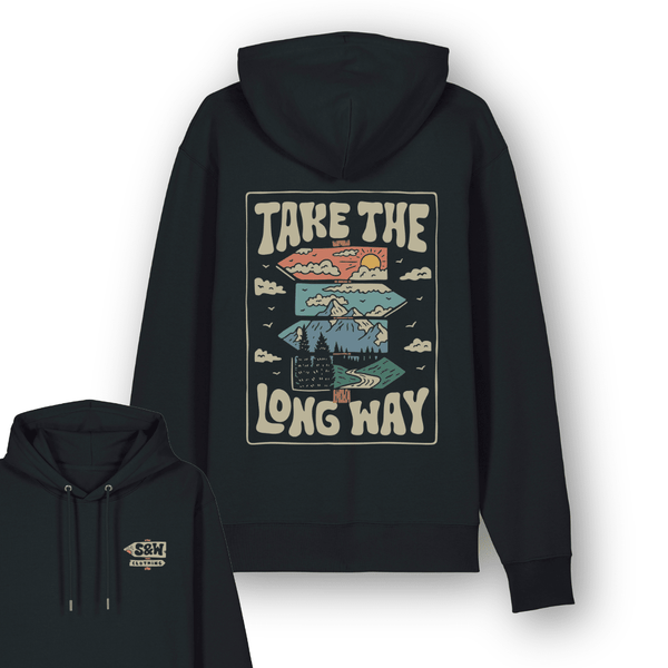 Organic "Take the long way" Hoodie - Stoked&Woke Clothing